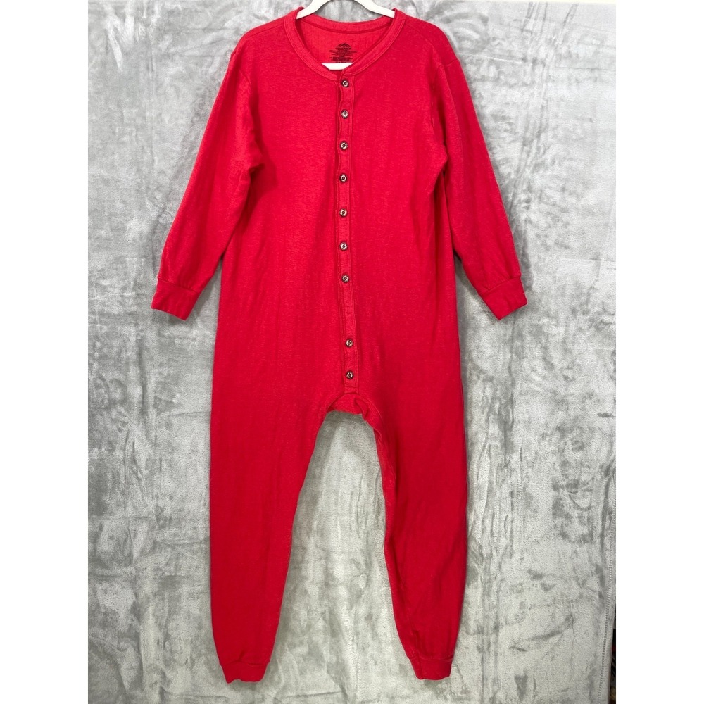 Coldpruf Authentic Union Suit Baselayer Men Large Thermal Dual Layer Wool‎ Blend